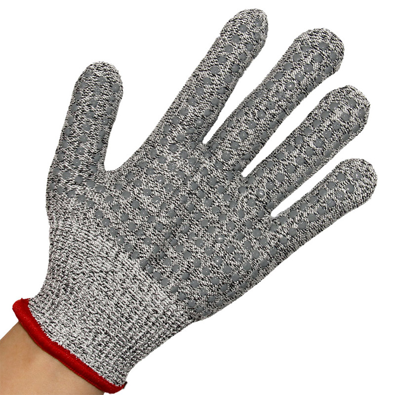 HPPE防切割點矽膠防(fáng)滑手套